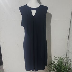Le Chateau‎ Navy Blue Sleeveless Dress Size Medium. Beautiful Front Drape Design